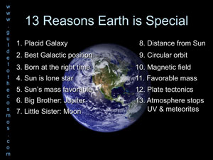 13 reasons why Earth is special.