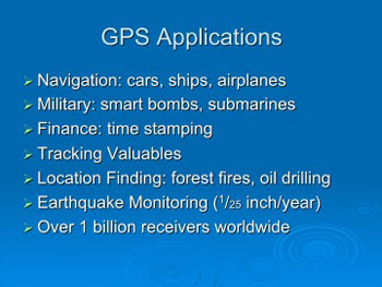 Einstein and GPS - GPS Applications