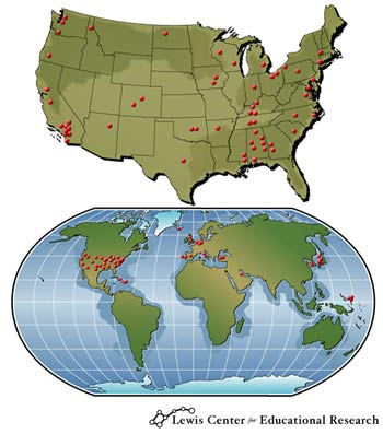 Map of GAVRT users worldwide